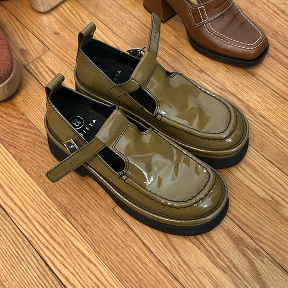 E8 By Miista Shoes - E8 By Miista Cathy Platform Mary Jane in Khaki Olive Size 40